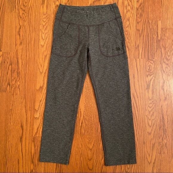 The North Face Heather Gray Crop Workout Leggings - Picture 1 of 6